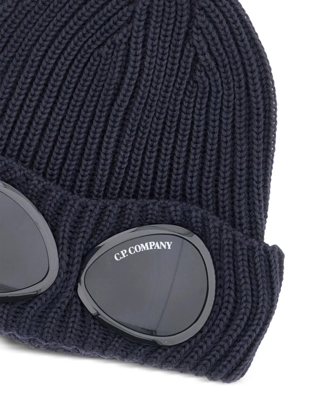 C.P. Company Geribbelde muts met goggle-detail Blauw