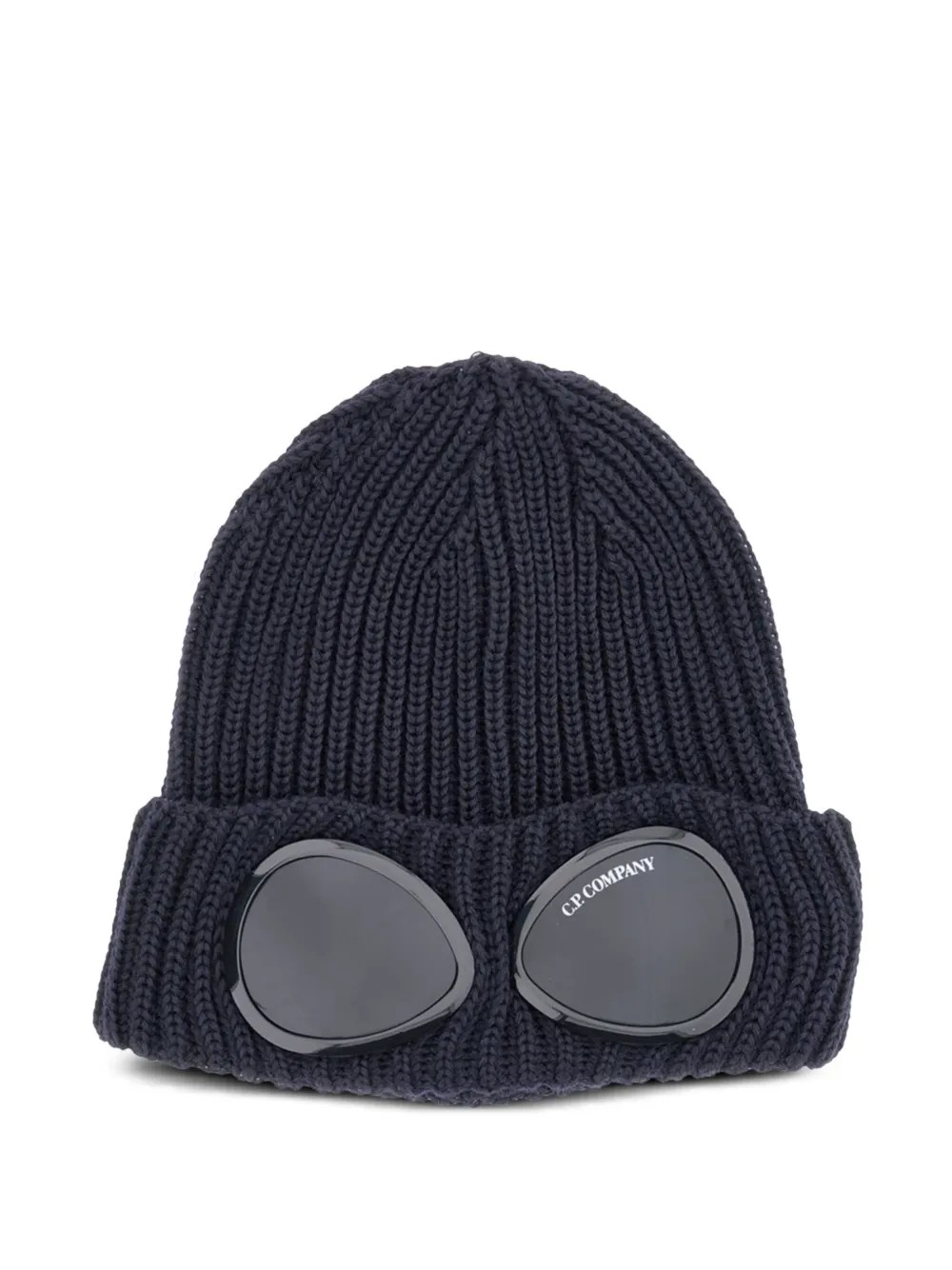 C.P. Company Geribbelde muts met goggle-detail Blauw