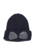 C.P. Company Goggle-detail ribbed beanie - Blue