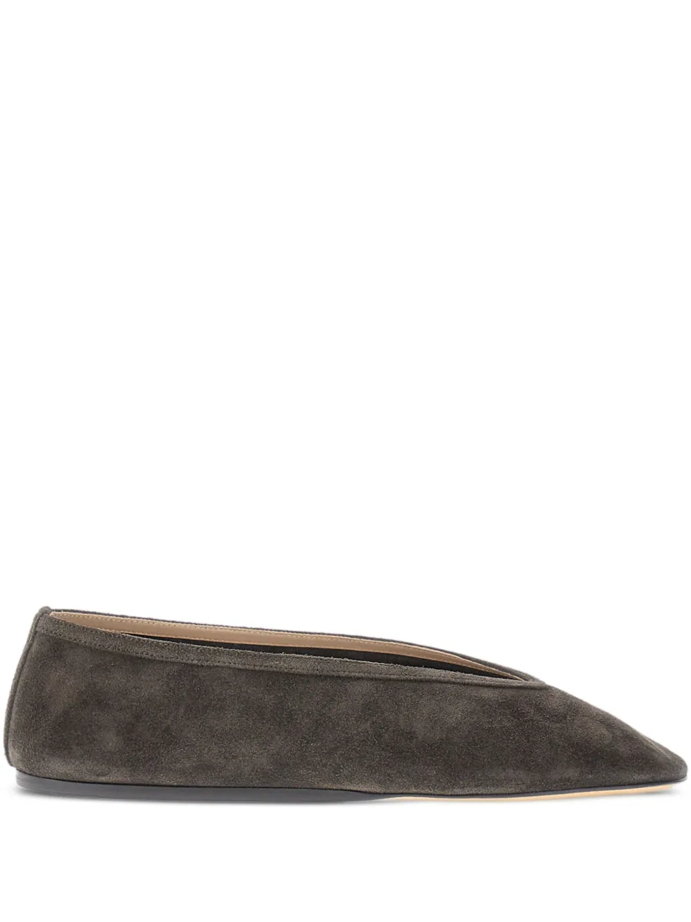 pointed-toe suede flats