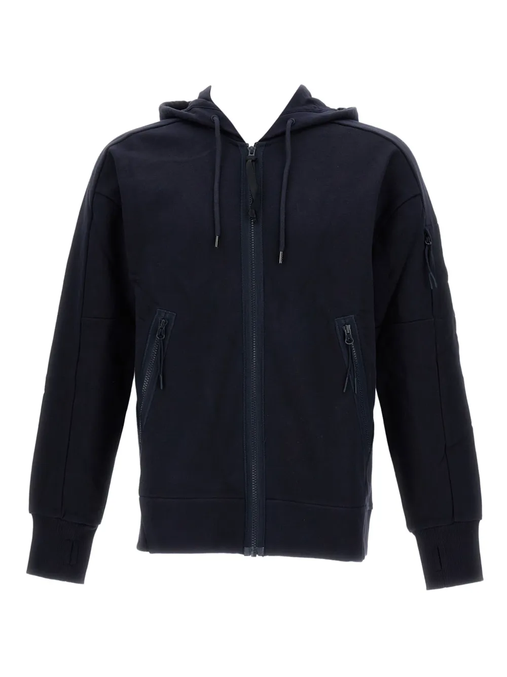 C.P. Company Hoodie met rits en lens-detail Blauw