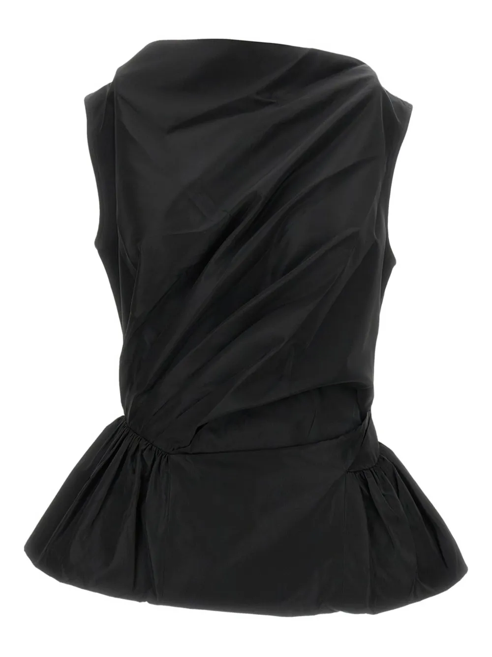 Simone Rocha Draped Bind peplum top Zwart