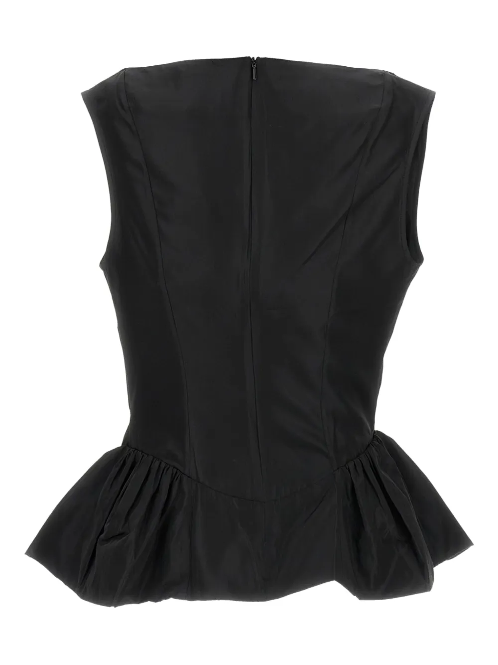 Simone Rocha Draped Bind peplum top Zwart