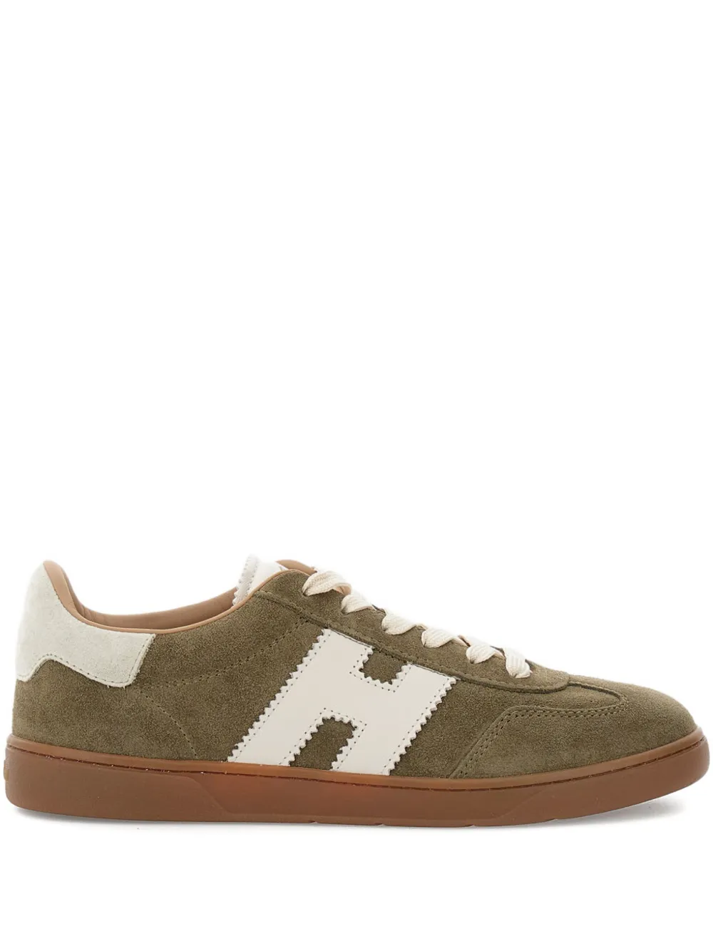 Hogan suede-panels leather H-logo sneakers Green