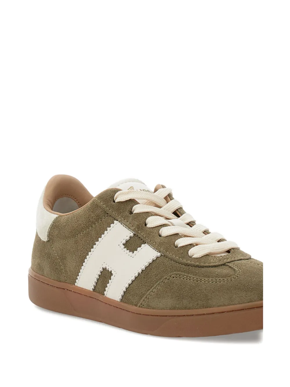 Hogan suede-panels leather H-logo sneakers Green