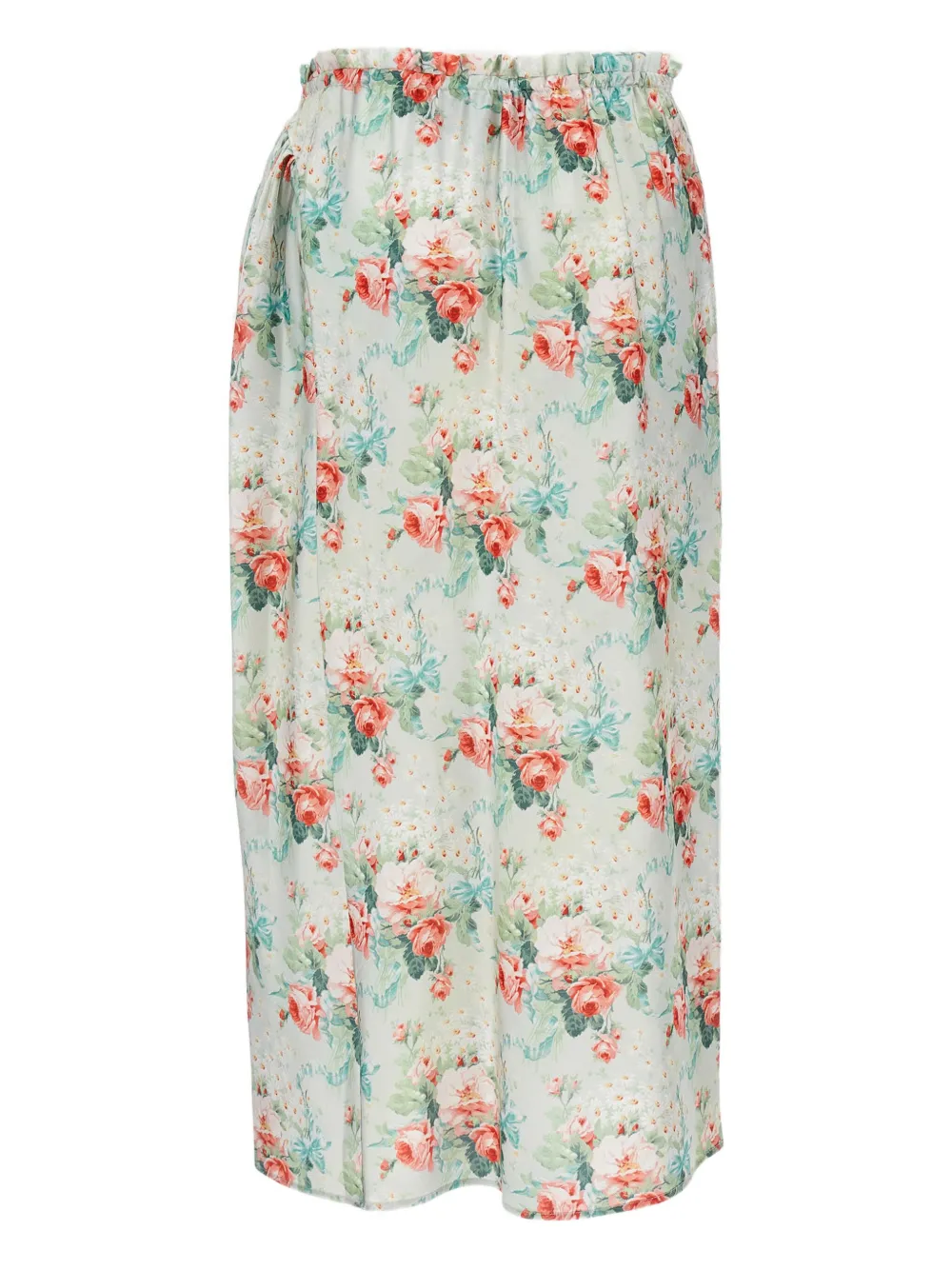 Simone Rocha floral-pattern elastic-waist midi skirt - Wit