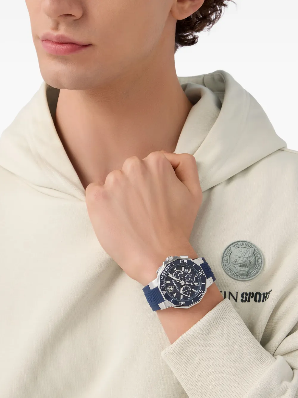 Plein Sport Titan van roestvrij staal 46 mm - Blauw