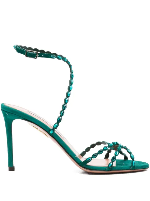 Aquazzura 90mm Love Struck embellished stiletto sandals