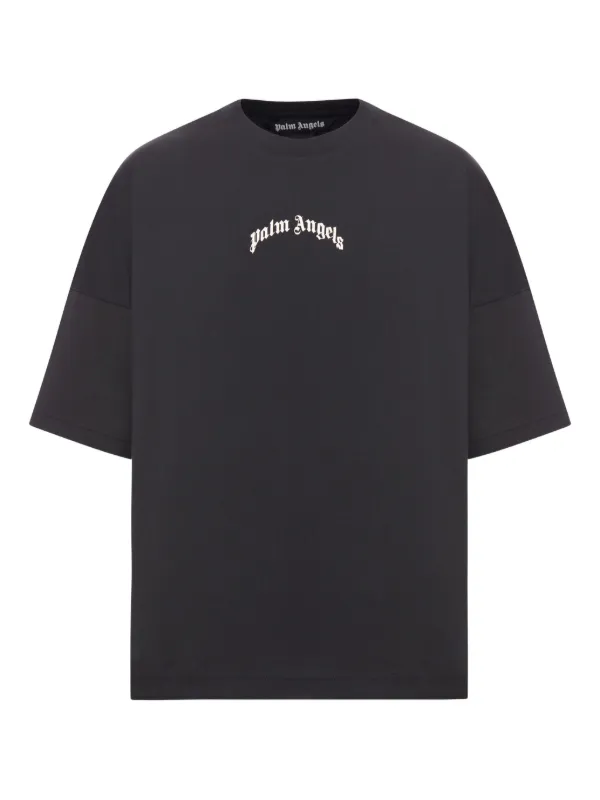 Palm Angels Curved Logo T-shirt | Black | FARFETCH