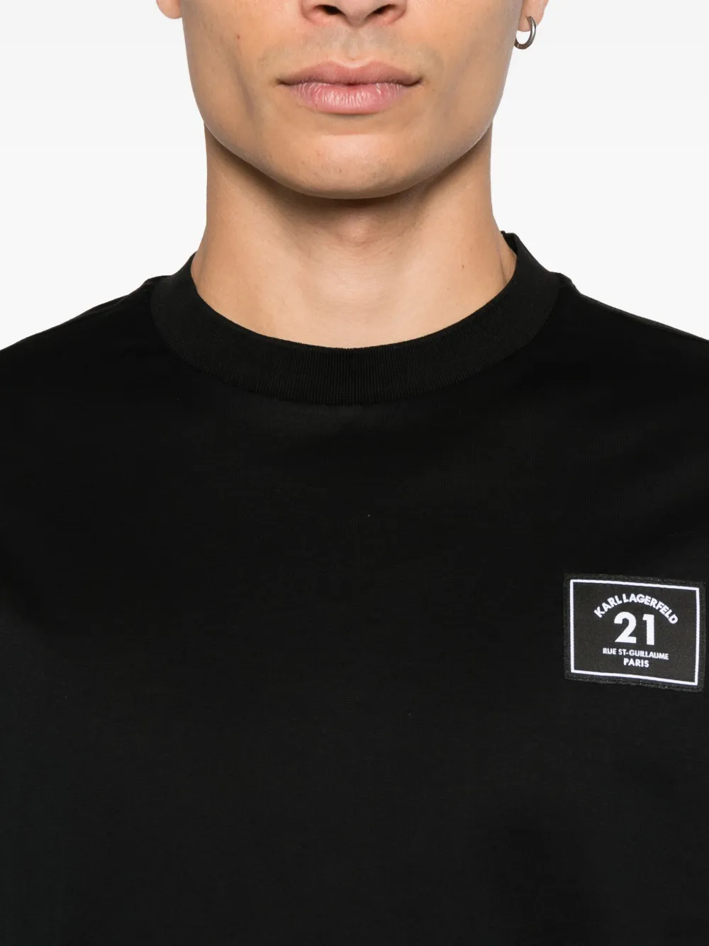 Karl Lagerfeld T-shirt met logopatch Zwart