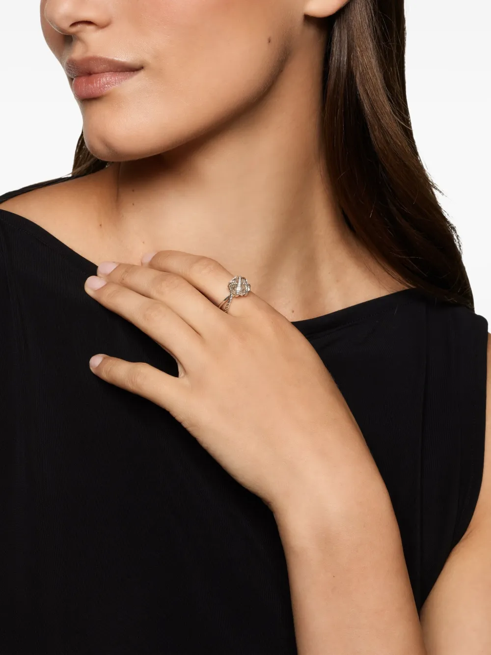 David Yurman sterling silver Cable Wrap diamond ring | Image 2