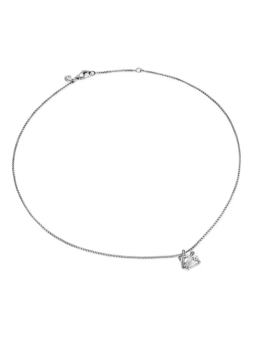 David Yurman sterling silver Cable Wrap diamond necklace - シルバートーン David Yurman sterling silver Cable Wrap diamond necklace - シルバートーン