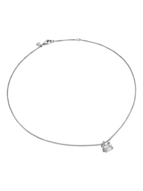 David Yurman sterling silver Cable Wrap diamond necklace