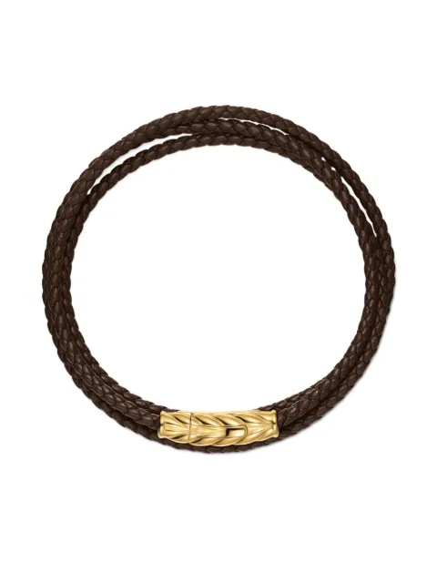 David Yurman 18K yellow gold Chevron Triple Wrap bracelet
