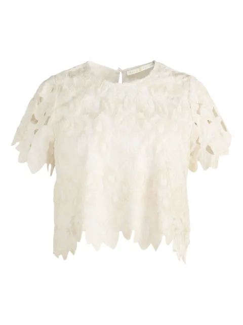 Marie Oliver Pelumi embroidered scallop-hem top