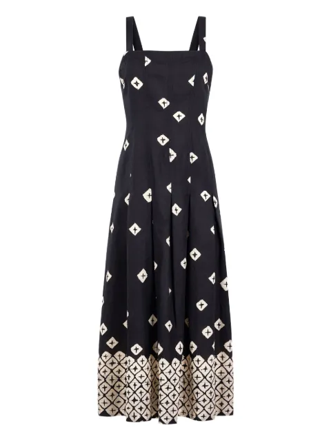 Marie Oliver Dixon pleated print midi dress