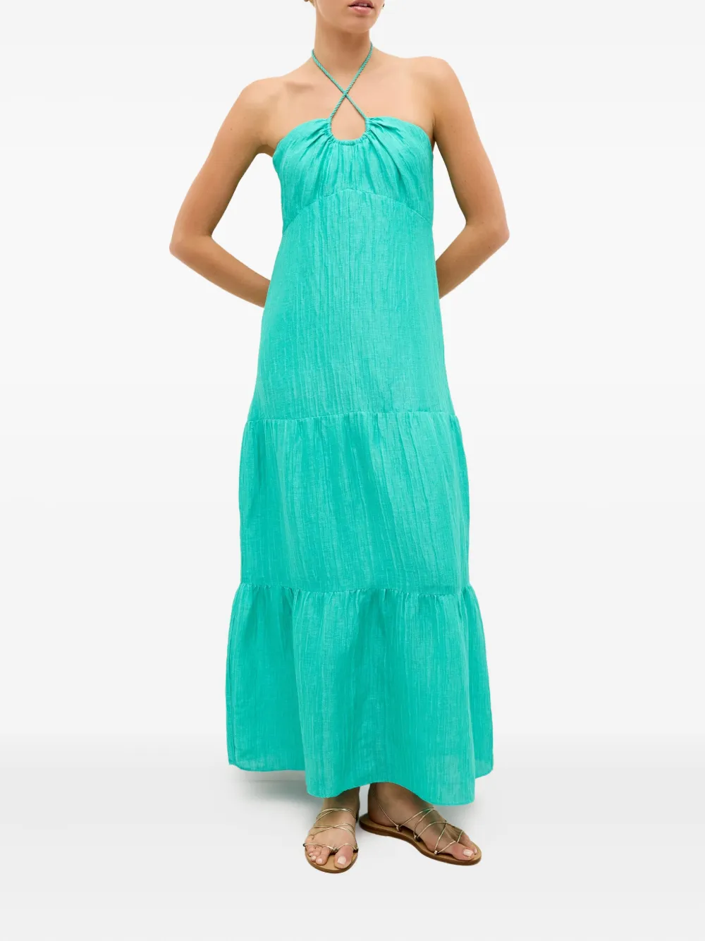 Marie Oliver Maxi-jurk met halternek - Blauw