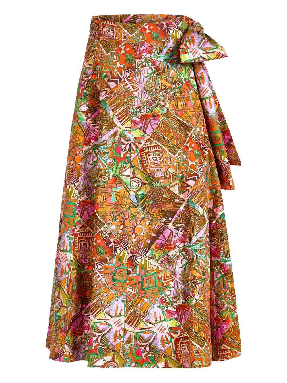 asymmetric ruffled wrap skirt