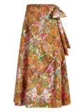 Marie Oliver asymmetric ruffled wrap skirt - Brown