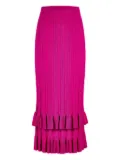 Marie Oliver ribbed ruffled skirt - Pink