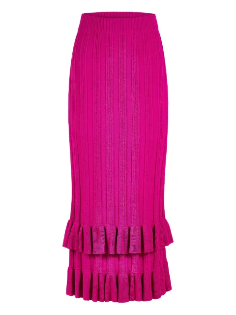 Marie Oliver ribbed ruffled skirt