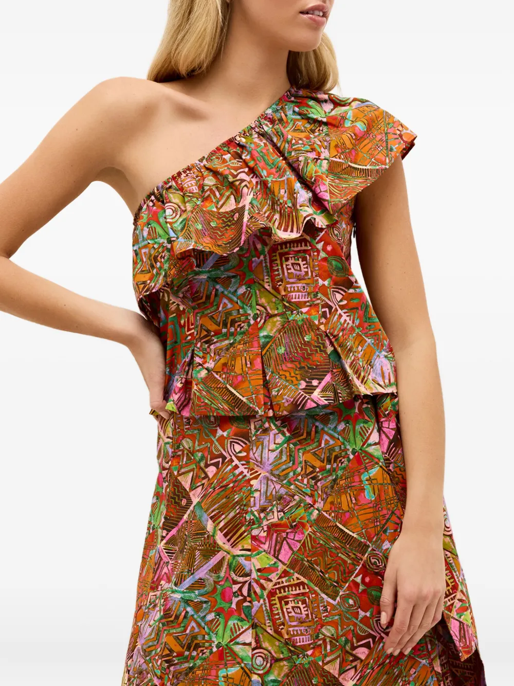 Marie Oliver McCauley asymmetrische top met ruches - Bruin