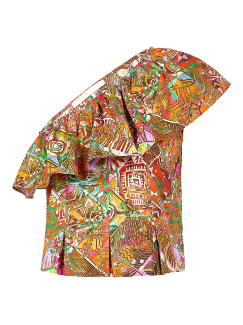 Marie Oliver McCauley ruffled one-shoulder top