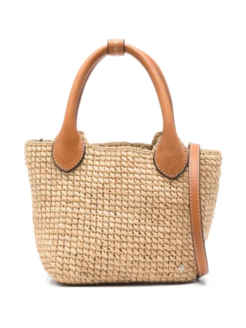 Helen Kaminski raffia leather-trimmed tote bag