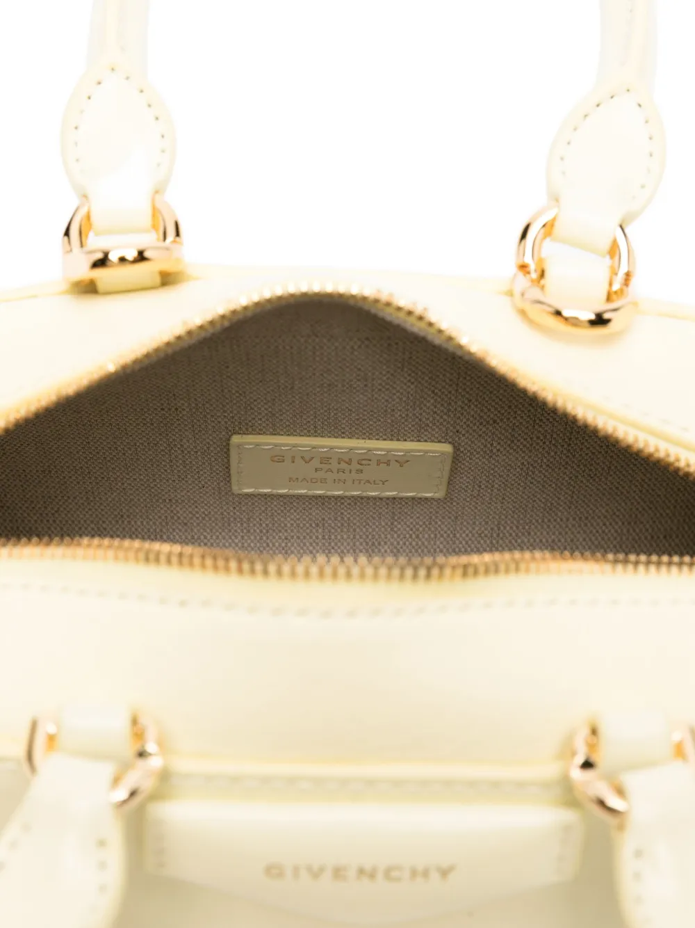 Givenchy mini Antigona top-handle calfskin tote bag Geel