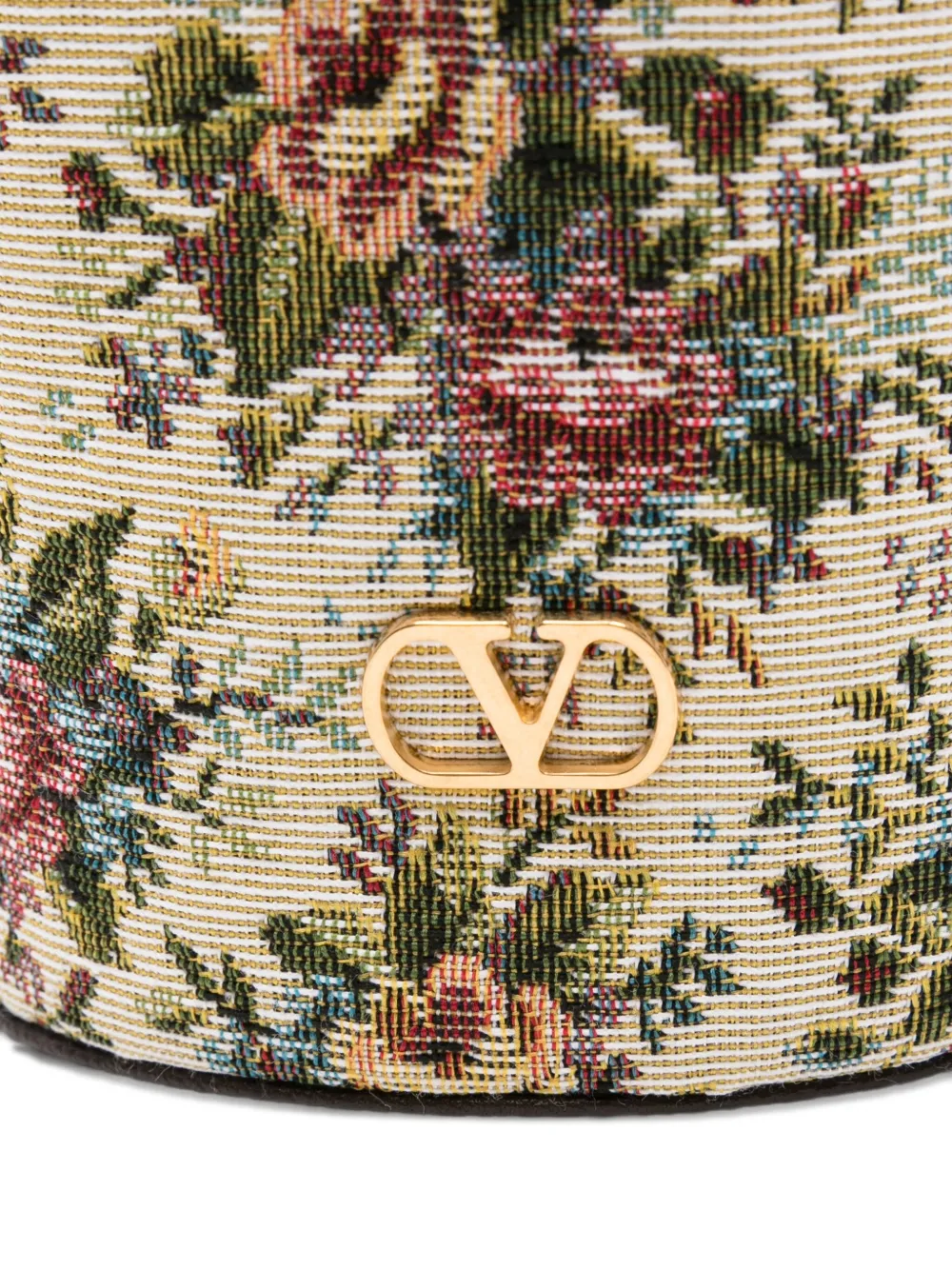 Valentino Garavani Bucket-tas met trekkoord en bloemenpatroon Beige