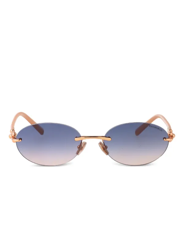 Tiffany & Co Eyewear オーバルフレーム サングラス | ゴールドトーン