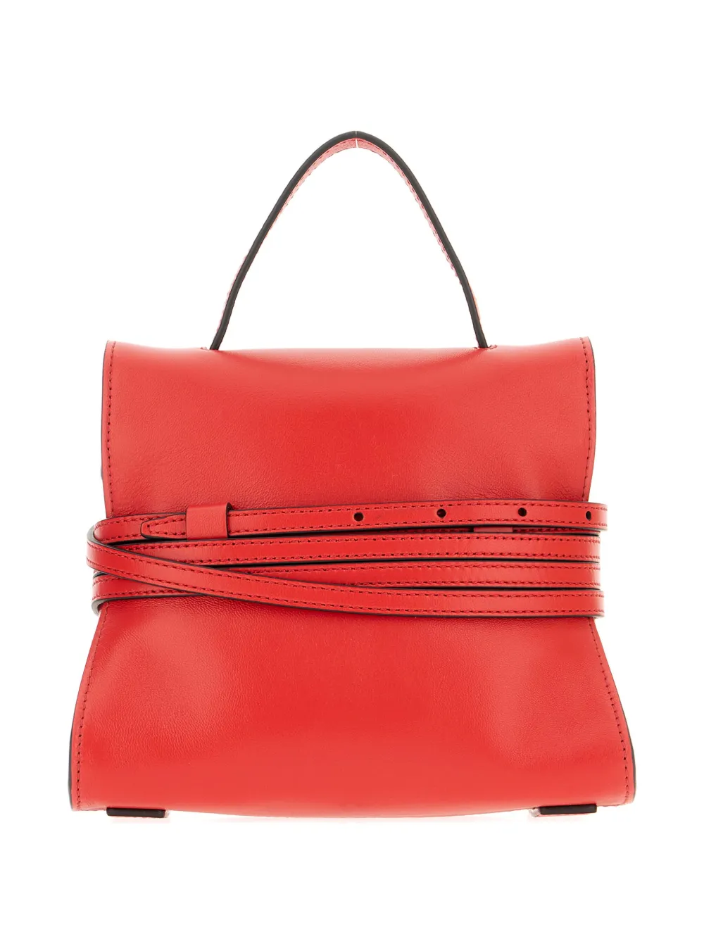 Moschino Tie Me leren shopper 501 FUOCO RED