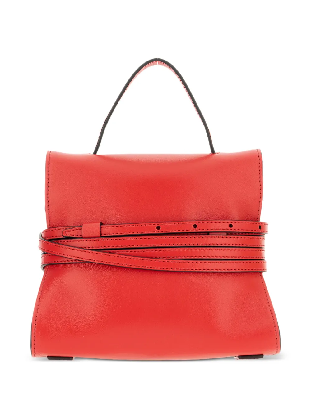 Moschino Tie Me leren shopper - 501 FUOCO RED