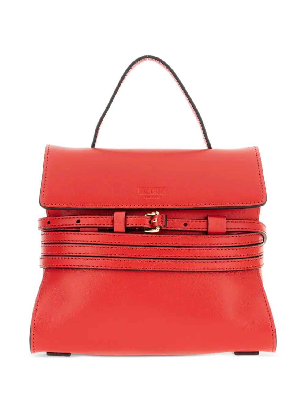 Moschino Tie Me leather tote bag - 501 FUOCO RED Moschino Tie Me leather tote bag - 501 FUOCO RED