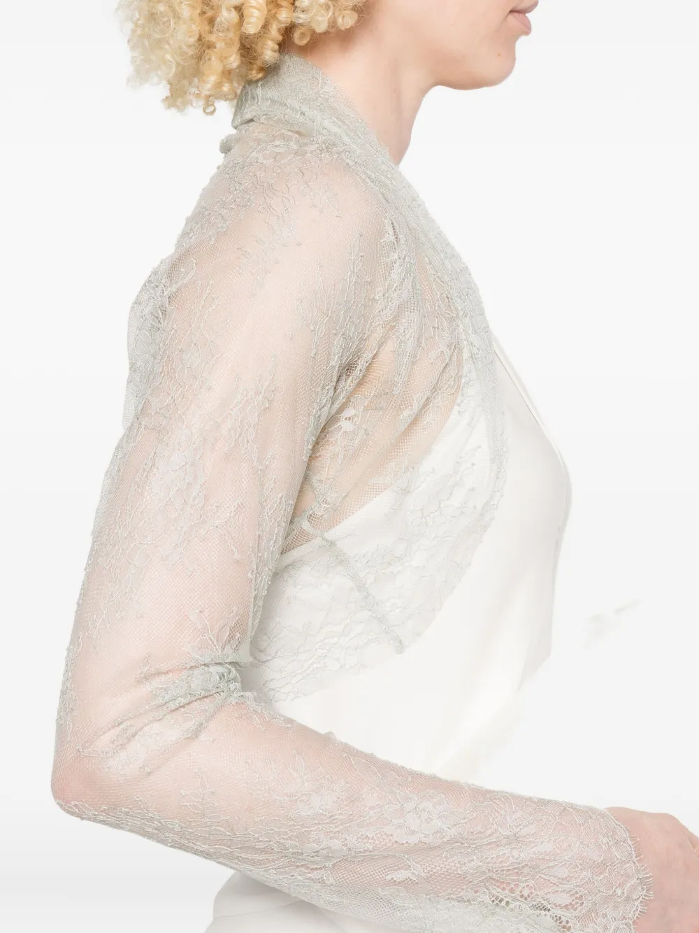 Alberta Ferretti Jack met lange mouwen en kant Grijs