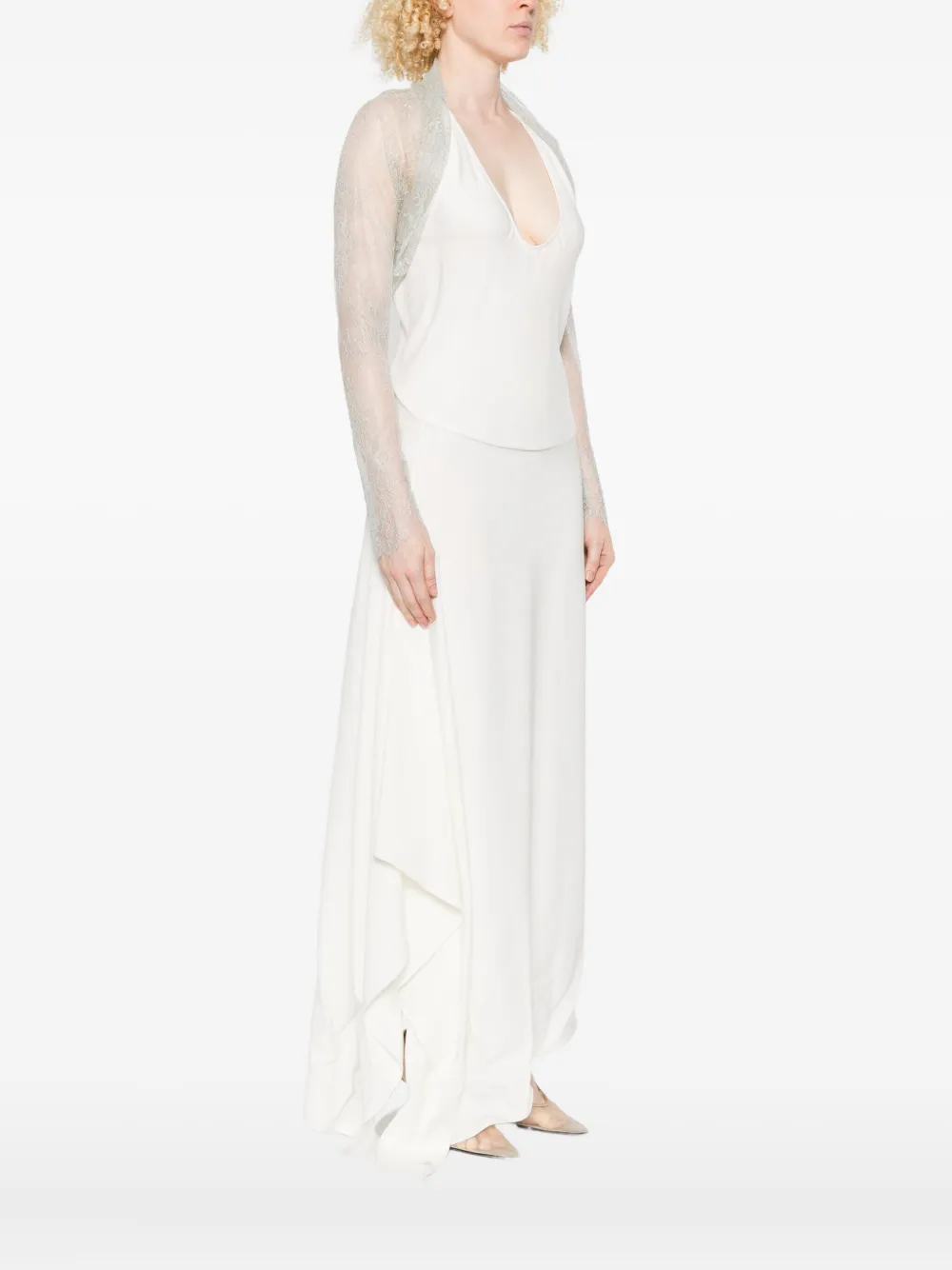 Alberta Ferretti Jack met lange mouwen en kant Grijs