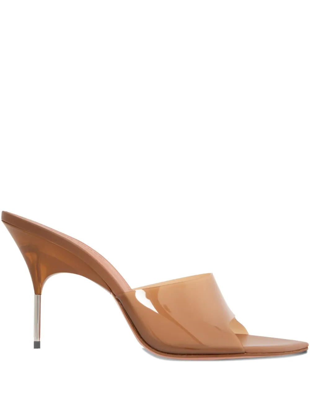 Amina Muaddi 95mm Bianca Glass pointed-toe sandals Brown