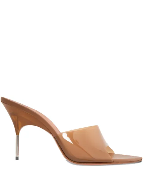 Amina Muaddi 95mm Bianca Glass pointed-toe sandals