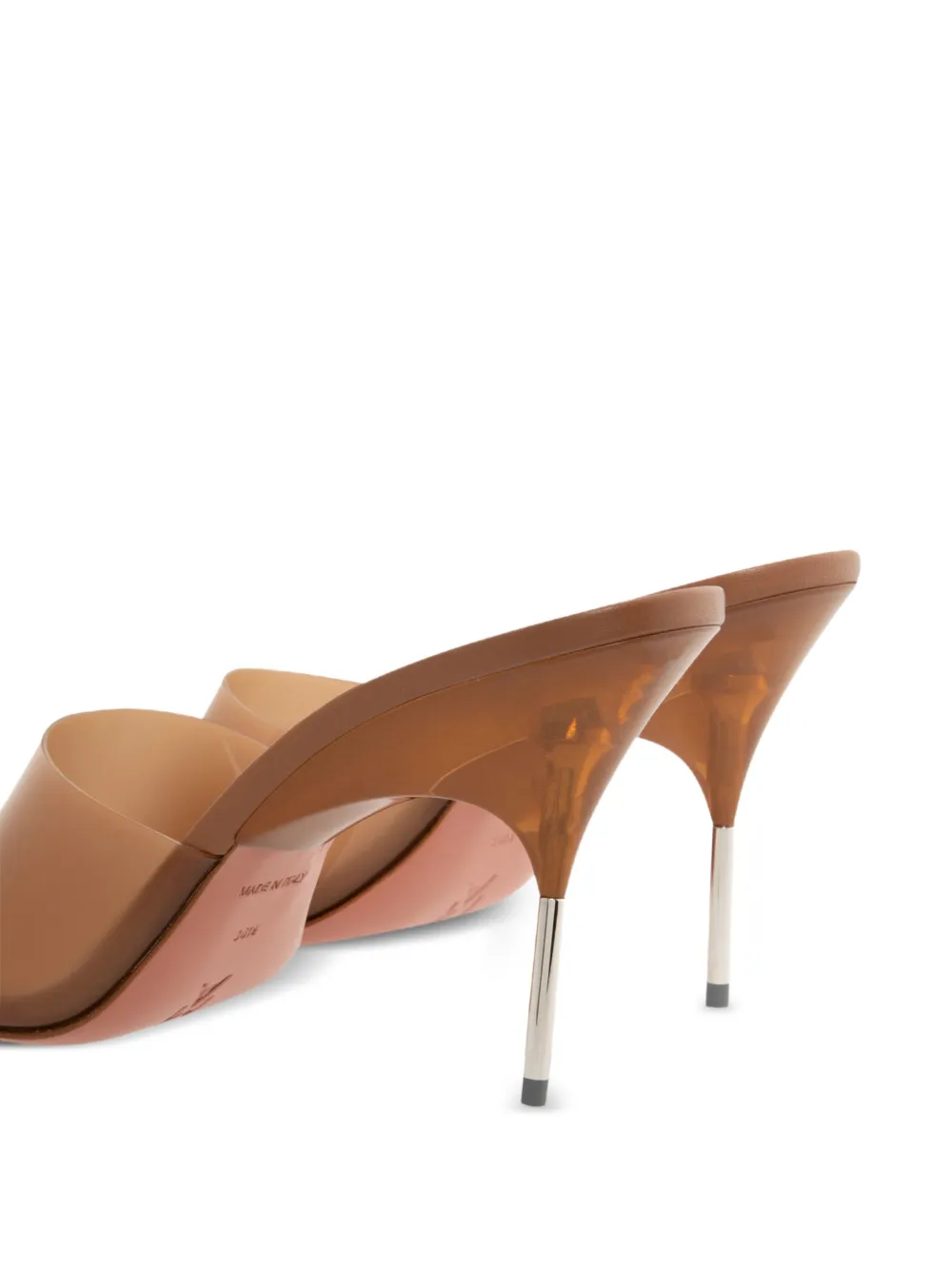 Amina Muaddi 95mm Bianca Glass pointed-toe sandals Brown