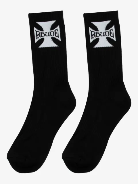 RHUDE logo ribbed socks