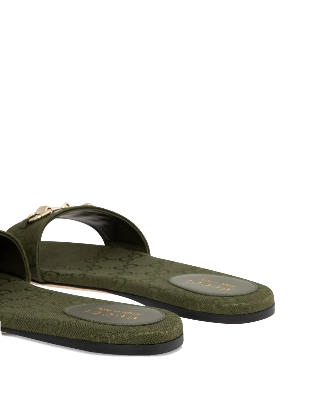 Gucci GG-monogram horsebit-embellished sandals Green