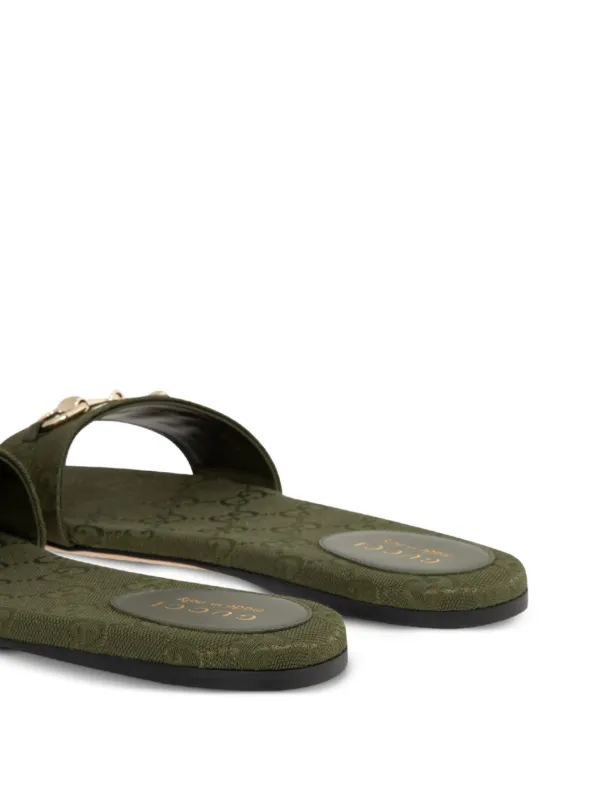 Gucci GGモノグラム ホースビット サンダル | グリーン | FARFETCH JP
