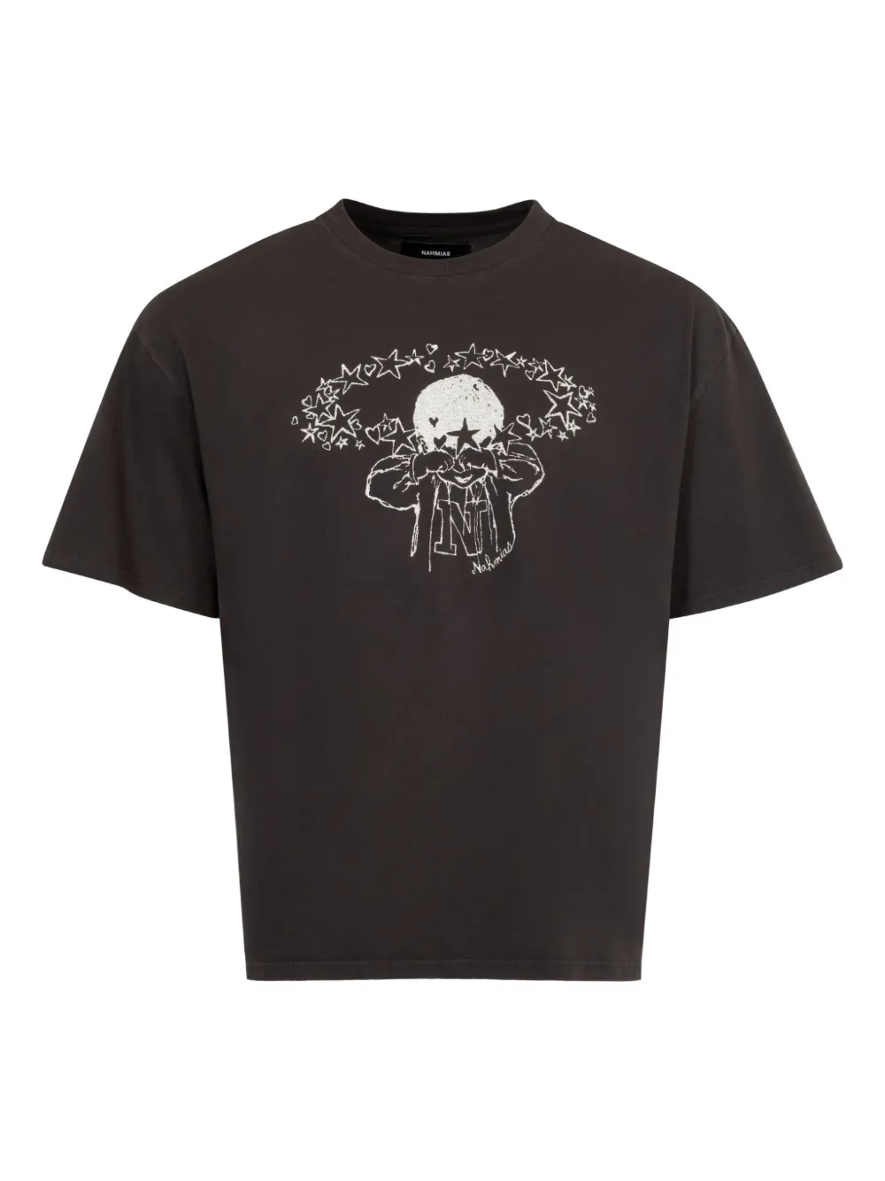 Nahmias T-shirt met grafische print en korte mouwen Zwart