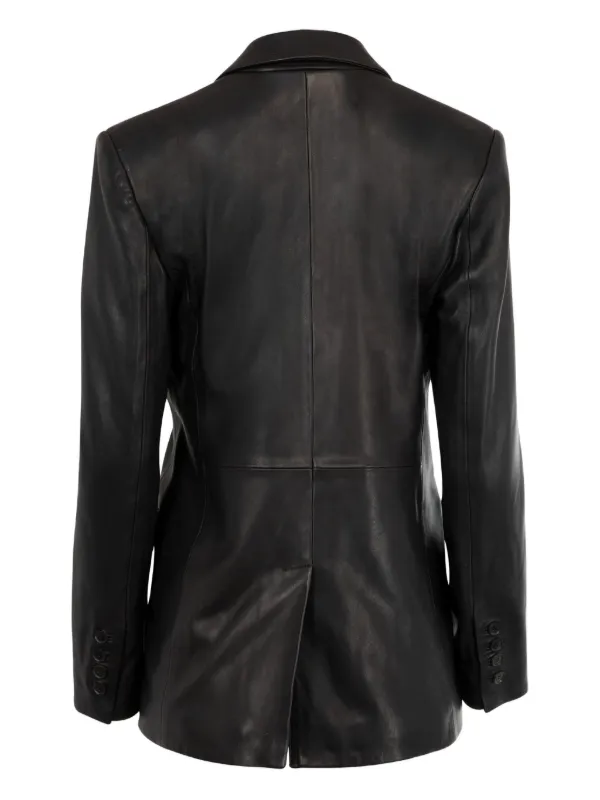 Nili Lotan Belmonde Tailored Leather Jacket Black FARFETCH NZ