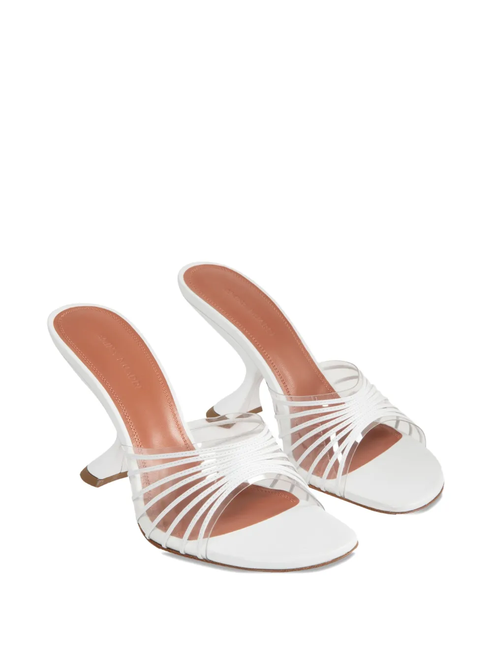 Amina Muaddi 90mm Mookie Slipper sculpted-heel sandals White