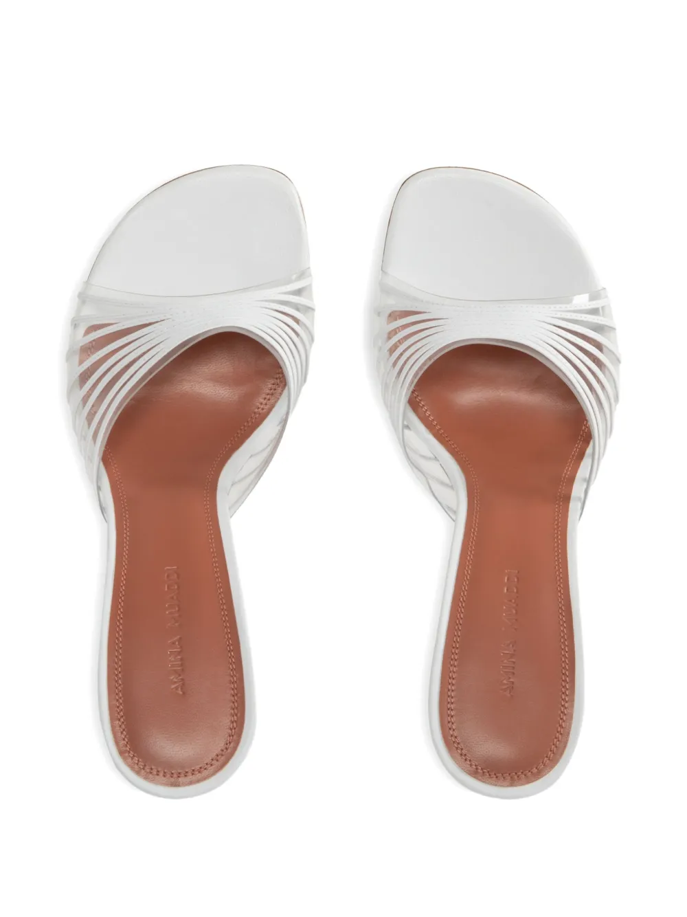 Amina Muaddi 90mm Mookie Slipper sculpted-heel sandals White