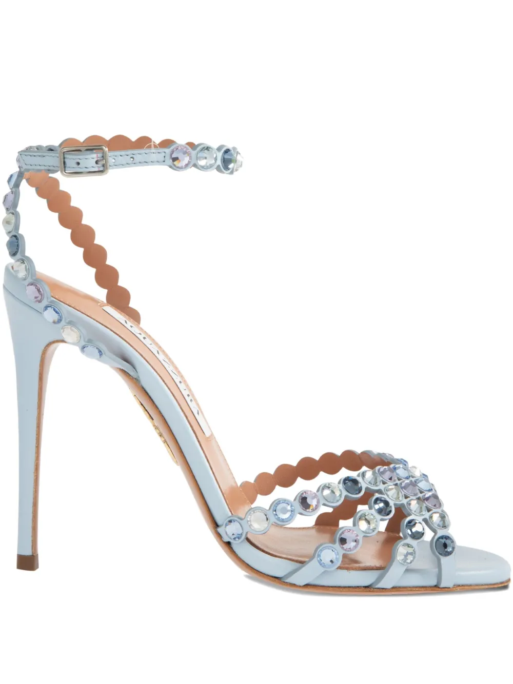 Aquazzura 105mm Tequila crystal-embellished sandals Blue