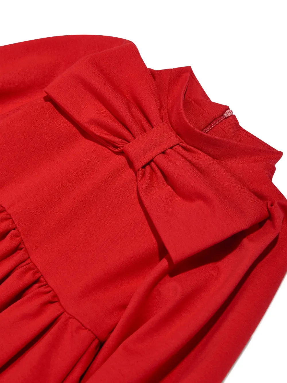 MAMA LUMA KIDS Jurk met hoge hals en strikdetail Rood