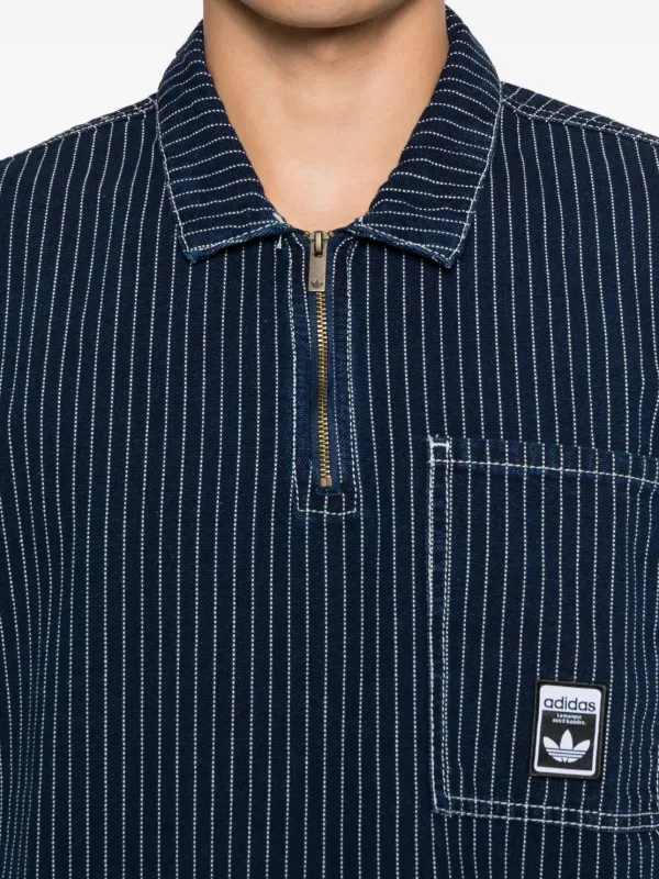 トップス TIGHTBOOTH PINSTRIPE HALF-ZIP SHIRT Adidas Wabash Pinstripe half-zip Polo Shirt | Blue | FARFETCH
