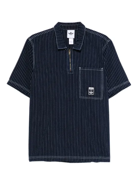 adidas Wabash pinstripe half-zip polo shirt